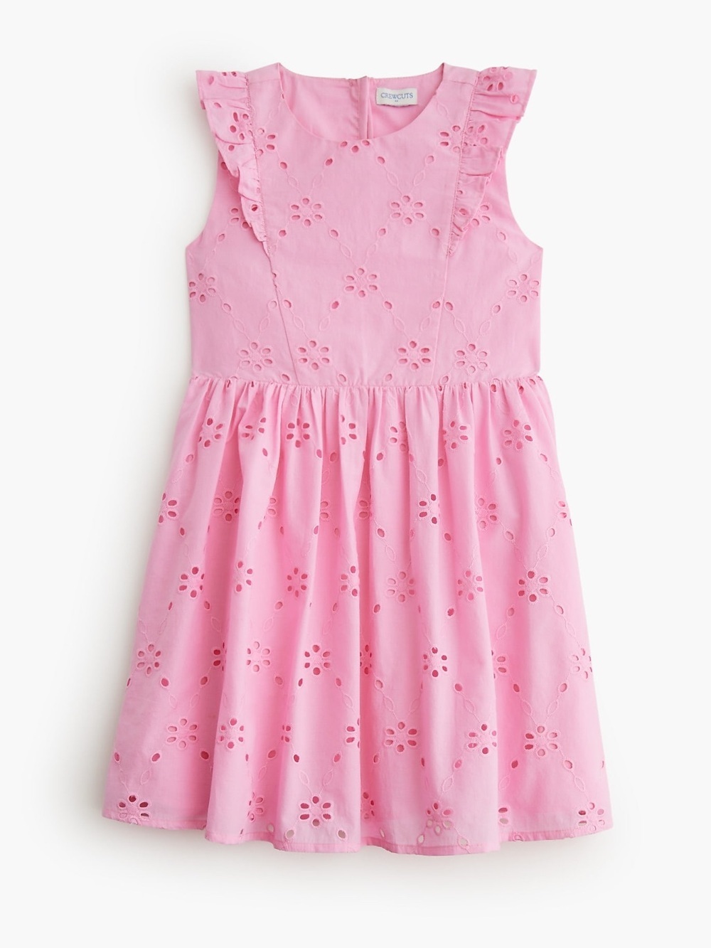 J crew Girls' ruffle-shoulder eyelet dress